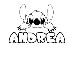Coloración del nombre ANDRÉA - decorado Stitch