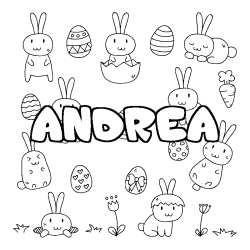 Coloración del nombre ANDREA - decorado Pascua