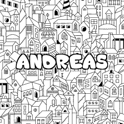 Coloración del nombre ANDREAS - decorado ciudad