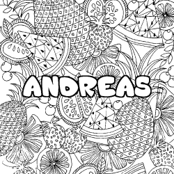 Coloración del nombre ANDREAS - decorado mandala de frutas