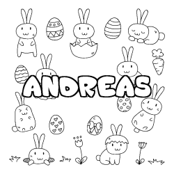 Coloración del nombre ANDREAS - decorado Pascua