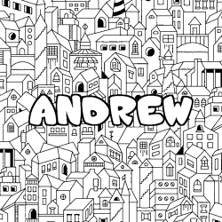 Coloración del nombre ANDREW - decorado ciudad