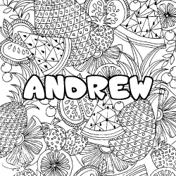 Coloración del nombre ANDREW - decorado mandala de frutas