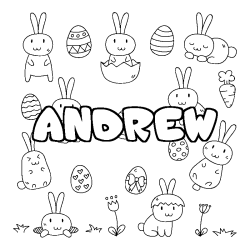 Coloración del nombre ANDREW - decorado Pascua