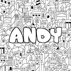 Coloración del nombre ANDY - decorado ciudad