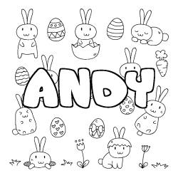 Coloración del nombre ANDY - decorado Pascua