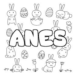 Coloración del nombre ANES - decorado Pascua