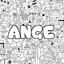 Coloración del nombre ANGE - decorado ciudad