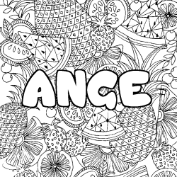 Coloración del nombre ANGE - decorado mandala de frutas