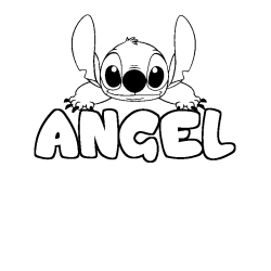 Coloración del nombre ANGEL - decorado Stitch