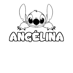 Coloración del nombre ANGÉLINA - decorado Stitch