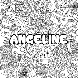 Coloración del nombre ANGÉLINE - decorado mandala de frutas