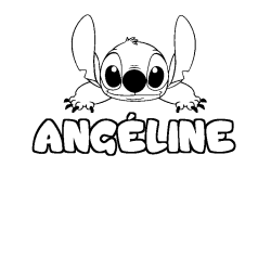 Coloración del nombre ANGÉLINE - decorado Stitch