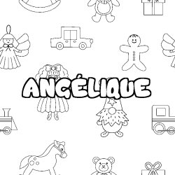 Dibujo para colorear ANG&Eacute;LIQUE - decorado juguetes