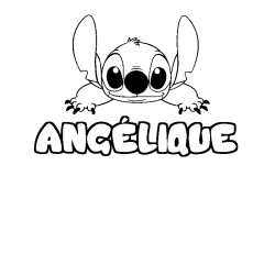 Coloración del nombre ANGÉLIQUE - decorado Stitch