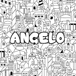 Coloración del nombre ANGELO - decorado ciudad