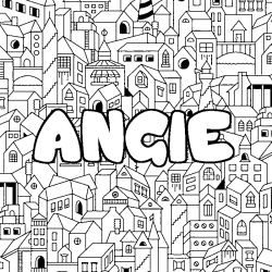 Coloración del nombre ANGIE - decorado ciudad