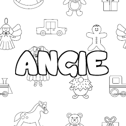 Coloración del nombre ANGIE - decorado juguetes