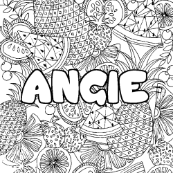 Coloración del nombre ANGIE - decorado mandala de frutas