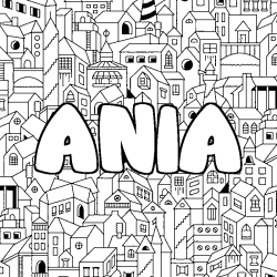 Dibujo para colorear ANIA - decorado ciudad