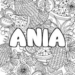 Coloración del nombre ANIA - decorado mandala de frutas