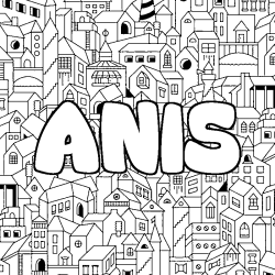 Coloración del nombre ANIS - decorado ciudad