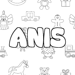 Coloración del nombre ANIS - decorado juguetes