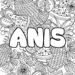 Coloración del nombre ANIS - decorado mandala de frutas