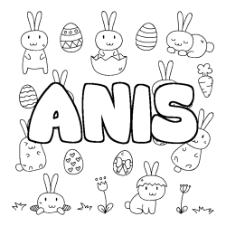 Coloración del nombre ANIS - decorado Pascua