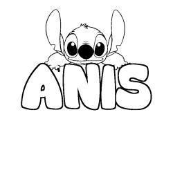 Coloración del nombre ANIS - decorado Stitch