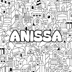 Coloración del nombre ANISSA - decorado ciudad
