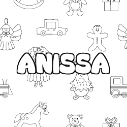 Coloración del nombre ANISSA - decorado juguetes