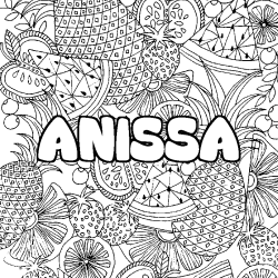 Coloración del nombre ANISSA - decorado mandala de frutas