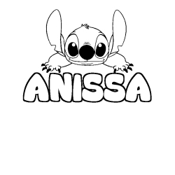 Coloración del nombre ANISSA - decorado Stitch