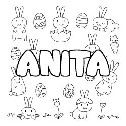 Coloración del nombre ANITA - decorado Pascua