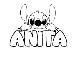 Coloración del nombre ANITA - decorado Stitch