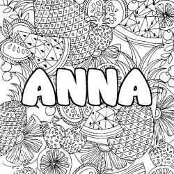 Dibujo para colorear ANNA - decorado mandala de frutas