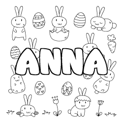 Coloración del nombre ANNA - decorado Pascua