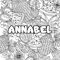 Dibujo para colorear ANNABEL - decorado mandala de frutas
