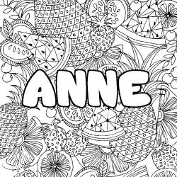 Coloración del nombre ANNE - decorado mandala de frutas
