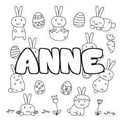 Dibujo para colorear ANNE - decorado Pascua