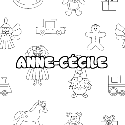 Dibujo para colorear ANNE-C&Eacute;CILE - decorado juguetes