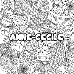 Coloración del nombre ANNE-CÉCILE - decorado mandala de frutas