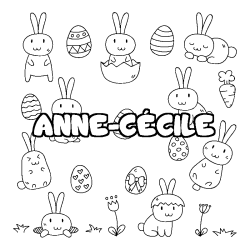 Coloración del nombre ANNE-CÉCILE - decorado Pascua