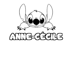 Coloración del nombre ANNE-CÉCILE - decorado Stitch