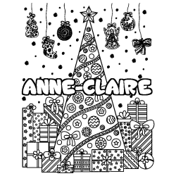 Dibujo para colorear ANNE-CLAIRE - decorado &aacute;rbol de Navidad y regalos