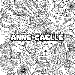 Coloración del nombre ANNE-GAELLE - decorado mandala de frutas