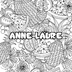 Coloración del nombre ANNE-LAURE - decorado mandala de frutas