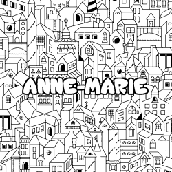 Coloración del nombre ANNE-MARIE - decorado ciudad