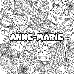 Dibujo para colorear ANNE-MARIE - decorado mandala de frutas